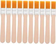 NUOBESTY 10pcs Multi-Functional Nylon Bristle Paint Brushes with Wooden Handles for Cleaning Crafting and Painting Flat Paint Brushes