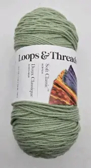Loops & Threads Soft Classic Acrylic Yarn 7 oz Skein Sage Green VS119 MED #4
