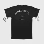 PARADISE IS A STATE OF MIND 休閒用品 CO 黑色中性 T 恤