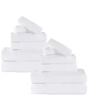 Superior Rayon Eco-Friendly Fluffy Soft Modern Solid 12pc Towel Set