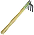 Rake, 4 Prong Stainless, Handle Len 38.5cm, for Digging, or Breaking Up Soil