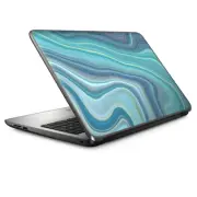Universal Laptop Skins Wrap for 14" - Blue Glass Marble Stone Geode