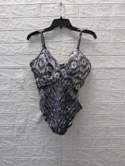 New Miraclesuit Silver Shore Captive One piece Swimsuit Sz 12