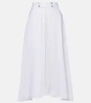 [Loro Piana] Loro Piana Petra pleated linen maxi skirt AU 6 white