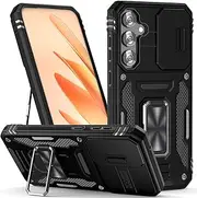 [SEFING] Case for Samsung Galaxy S23 Fe Phone Case Samsung S23 Fe Case with Camera Cover, with Ring Holder Kickstand, with Magnetic Car Mount Function, for Samsung Galaxy S23 Fe (Black)