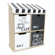 Quad Cafe MDF 28cm Drawers Home/Kitchen Countertop Coffee/Teabags Organiser