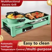 3in1 Electric Hot Pot Bakeware BBQ Frying Pan Smokeless Non-stick Multi-Function