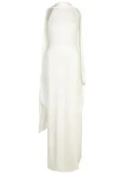 Solace London Dahlia Scarf-effect Maxi Dress - Cream - 10 (UK10 / S) 10 (UK10 / S)