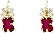 [JewelryWeb] 14k Gold Red CZ Simulated Diamond Drop Dangle Earrings-Dangle Earring for Women