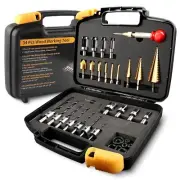 34 Pcs Woodworking Chamfer Drilling Tools Including 6 Countersink Drill Bit Set