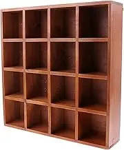 #N/A 16 Grids Style Wooden Wall Cabinet Shelf Cubby for Home Kitchen Organzation