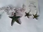 Abalone Shell Star Fish Pendant 19" Necklace Earrings Set Gift Ladies New