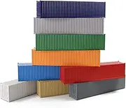 Evemodel 9pcs 40ft HO Gauge 1:87 Shipping Container Blank Colored Cargo Box Ribbed Side