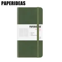 在飛比找博客來優惠-PAPERIDEAS 48K頁碼硬面绑帶筆記本 方格-橄欖綠