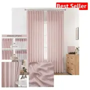 Stylish Pink Pinch Pleat Window Curtains - Light Filtering 2 Panels 120” Long