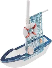 Cabilock 1pc Wooden Sailboat Decor Creative Sailing Ship Model Boat Ornament for Home