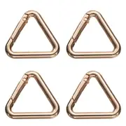 4 Pcs Triangle Spring Key Ring 1.3 Inch Metal Buckle, Gold