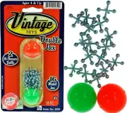 Ja-ru Vintage Toys Double Metal Jacks Set (1 Pack) W/ 16 Jax & 2 Bounc