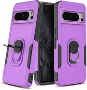 Back Case Cover Compatible with Google Pixel 8 Pro 5G Case,Full Body Heavy Duty Shockproof Metal Ring Kickstand Protection Case Cover Compatible with Google Pixel 8 Pro 5G Protective Case ( Color : Pu