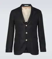 [Brunello Cucinelli] Brunello Cucinelli Linen, wool, and silk blazer AU 87 black