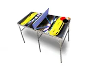 Yellow Corvette Portable Tennis Ping Pong Folding Table w/Accessories