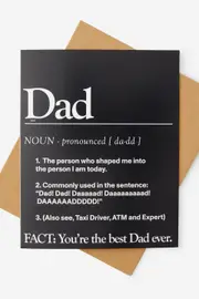 [Typo] Typo - Fathers Day Card 2025 - Dad definition blk SOLID DAD DEFINITION BLK