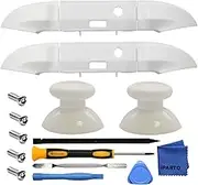 iParto 2 Pack White Replacement RB LB Button Bumpers Thumbsticks for Xbox Series X & S Controller (Model 1914) Shoulder Trigger Buttons Top Middle Bracket Joysticks with Tools