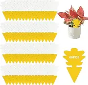 60 PCS Fruit Fly Trap, Indoor Outdoor Dual-Sided Mosquito Fly Gnat Sticky Trap, Insect Catcher for Mosquitoes, Flies, Other Pests and Bugs. Ideal for Plants, Vegetables, Fruits, Patio, Garden