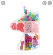 Claire’s Club unicorn jewelry making kit name letter beads bracelet Necklace Box