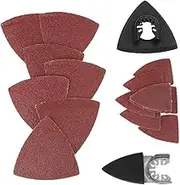 82Pcs Triangle Sanding Pads Oscillating Tool - Oscillating Saw Sanding Kit - DIY Woodworking Sand Paper - Oscillating Multi Tool Sand Pad Compatiable for Bosch Stanley