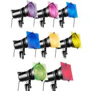 8 in 1 12 Inch 8-Color Gel Lighting Filter For Strobe Light Photography Flash Studio Kit