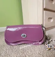 NWT Coach Wavy Dinky Bag In Crinkle Patent Coachtopia Leather CQ056