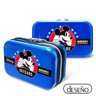 Disney 迪士尼 米奇系列 90週年限量紀念 收納盥洗包 化妝包 航空硬殼包 201 米奇藍 加賀皮件