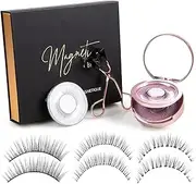 BeauFairy Magnetic Eyelashes Set, 3 Pairs Soft Magnetic Natural Reusable 3D False Eyelashes with Eyelashes Clips, No Glue Needed, Easy to Wear, DIY Eyelash Extension Kit Gift