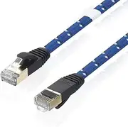 Fabric Braided Ultra Flat CAT-7 10 Gigabit RJ45 Ethernet Cable for Modem Router LAN Network Gold Plated RJ45 Connector(Model 1,20m)