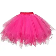 Skirt Clearance Womens High Quality Pleated Gauze Short Skirt Adult Tutu Dancing Skirt Hot Pink Free Size