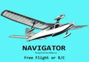 Model Airplane Plans (FF or RC): NAVIGATOR 52" Amphibious Flying Boat .049-.10ci