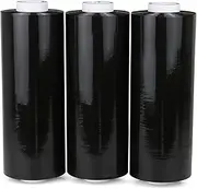BOMEI PACK 10" Black Stretch Wrap 3Pack 1150ft Stretch Cling Durable Adhering Packing Moving Packaging Heavy Duty Shrink Film Stretch Wrap