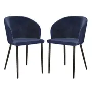Chase Velvet Dining Chair (Set of 2) Navy