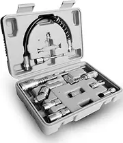 Grease Gun Accessory Set 12 Piece, Grease Coupler Kit and Grease Gun Attachments Kit with Carrying Case, Lube Gun Accessory Kit All-in-One Set Includes Couplers Nozzles Adapters and Flex Hose