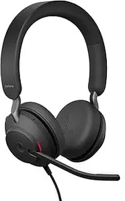 Jabra Evolve2 40 SE Wired Stereo Headset - Passive Noise Cancellation - Teams Cert USB A - On Ear Headphones with Noise Cancelling Boom Mic - Lightweight - ClearVoice for Clear Calls + Powerful Music