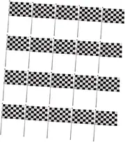 Generic 25pcs Checkered Racing Flags Durable Decorations for Race Car Birthday Parties Garden and Events Lightweight Handheld Flags for Themed Celebrations