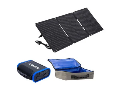 Kings 70W Solar Panel Charger + 24Ah Lithium Power Pack 307.2Wh + Canvas Bag