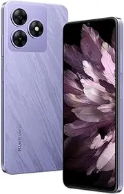 Blackview Wave 8 4G Android 14 Smartphone Without Contract, 12GB + 128GB (2TB External SD), 6.56 Inch HD+ Screen (Eye Comfort Mode), 13MP + 8MP, Dual SIM Mobile Phone, Smart-K Box Speaker, GPS Purple