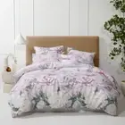 LOGAN & MASON PLATINUM AMITY DUSK DREAMY FLORAL QUILT COVER SET SUPER KING NEW