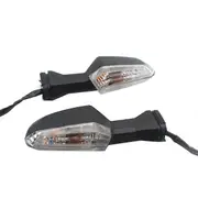 Motorcycle Front and Rear Turn Signal Light Indicator Blinker for 250 300 600 Z1000 ER-6N,A Transparent Black