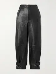 [Proenza Schouler White Label] Proenza Schouler White Label - Leather Cropped Tapered Pants - Black - US4 US 4 Black