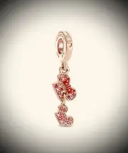 Pandora Disney Parks Rose Gold Plated MINNIE MICKEY EARS Dangle Charm 789314C01
