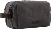 BAGSMART Toiletry Bag for Men, Canvas Travel Toiletry Organizer Dopp Kit Water-resistant Shaving Bag for Toiletries Accessories, Grey, Large, Basic/Leisure