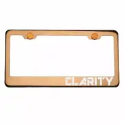 Rose Gold Chrome License Plate Frame CLARITY Laser Etched Metal Screw Cap (for: Honda Civic)